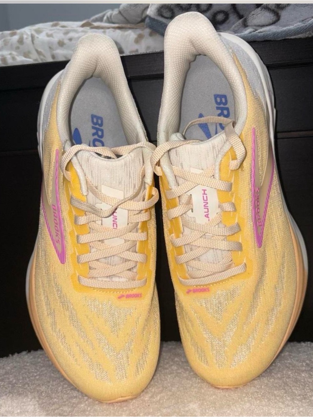 Brooks Women’s Yellow and Pink Running Shoes - Picture 2 of 4